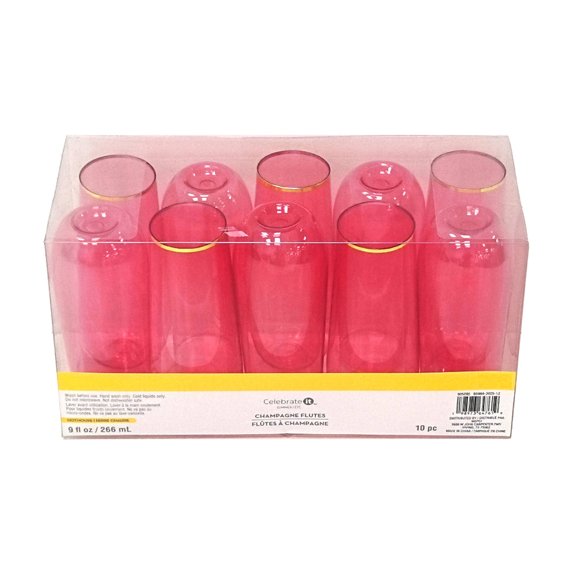 Hothouse 9oz. Pink Champagne Flutes, 10ct. by Celebrate It™